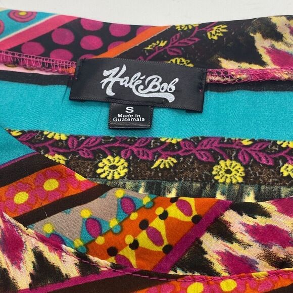 Hale Bob Anthropologie Blouse Sleeveless Top Multicolor Boho Size S Asymmetric - Picture 6 of 9